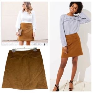 New Ann Taylor Loft 6 Medium Mini Skirt Tan Brown Wool Blend Career CHIC